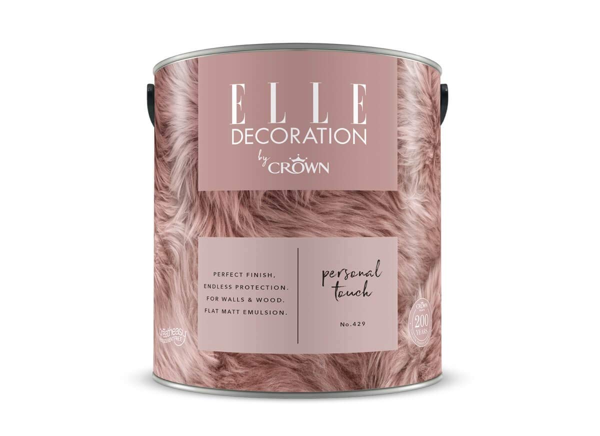 Crown ELLE DECORATION Personal Touch No. 429, 2,5 L, extra-matte Premium Wandfarbe für Innen, für Wände und Holz, hohe Deckkraft, Innenfarbe,mitteltöniges wunderschönes Rouge