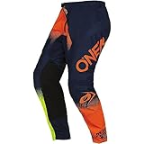 O'NEAL | Motocross-Hose | Enduro MX | Maximale Bewegungsfreiheit, Leichtes, Atmungsaktives und langlebiges Design | Pants Element Racewear V.22 | Erwachsene | Blau Orange Neon-Gelb | Größe 30/46