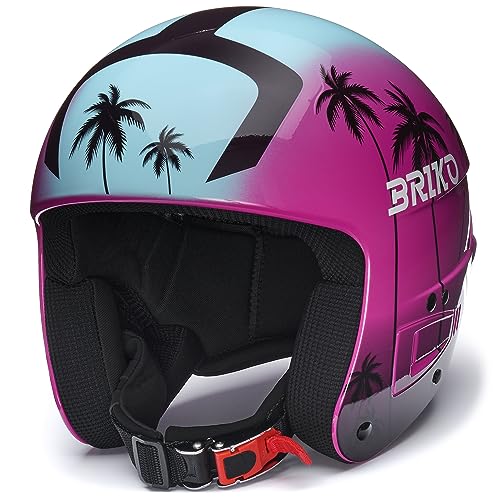Briko Unisex – Erwachsene Helm Helmet, Shiny Flirt Purple-Turquoise Blue-Mirage Dark Violet, 52