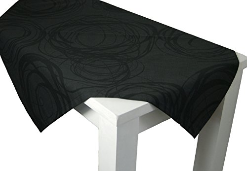 beties „Mystik“ Tischdecke ca. 130x130 cm Tischtuch in interessanter Größenauswahl hochwertig & angenehm 100% Baumwolle Farbe Farbe Schiefer-Schwarz
