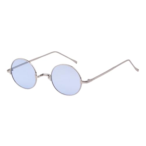 MUTYNE Retro Runde Sonnenbrille Damen Herren Luxus Vintage Persönlichkeit Brücke Kleiner Rahmen Brillenschirme,C13,Einheitsgröße