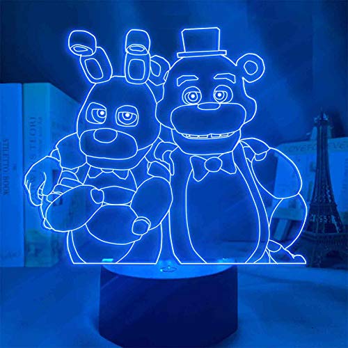 FNAF Figur Modell Nachtlichter LED 3D Anime Schreibtischlampe Touch-Fernbedienung Nachtlampe Xams Geschenk Wohnkultur