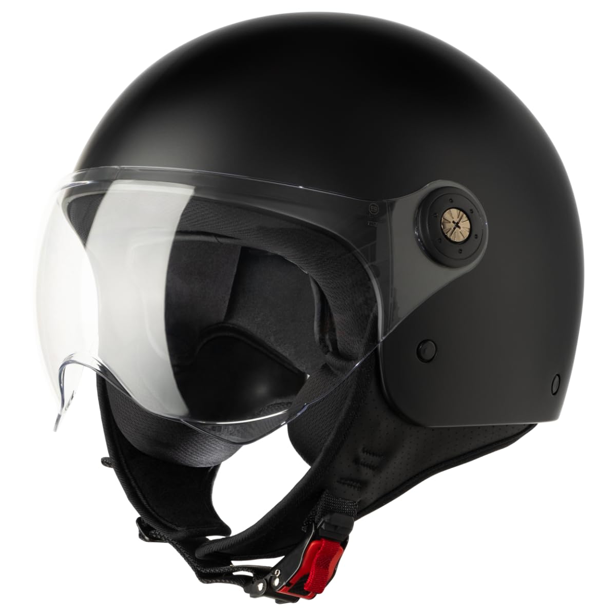 VINZ Duoro Roller Helm Jet Helm Mopedhelm Herren und Damen | in Gr. XS-XXL | Jethelm mit Visier | ECE 22.06 Zertifiziert | Motorradhelm | Schwarz Matt