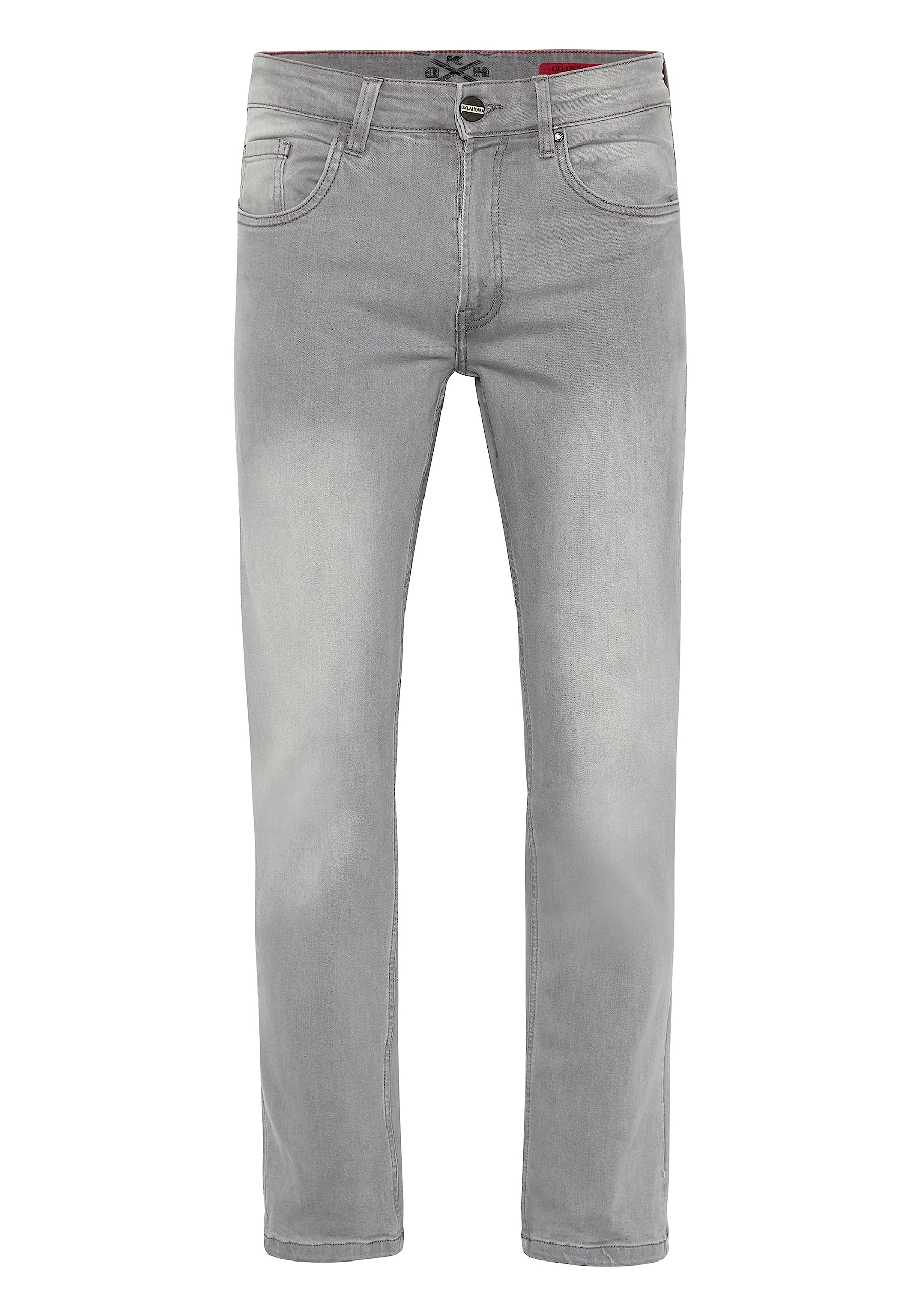 Oklahoma Jeans Herren R140-GRN Straight Jeans, Grau (Grey Wash 018), W42/L32