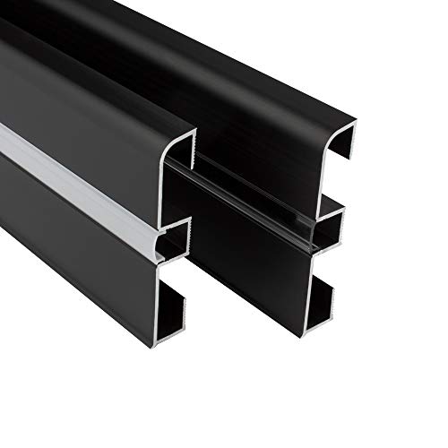 LED Aluprofil C01 Alu Sockelleiste Fußbodenleiste Schiene für LED-Streifen-Strip B-Ware schwarz opal 2m