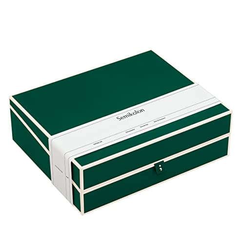 Semikolon 364105 Dokumentenbox – Aufbewahrungs-Box für Dokumente A4 – 31,5 x 26 x 10 cm – forest grün