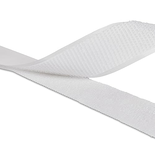 Klettband-Set Haken und Flausch selbstklebend weiß in verschiedenen Breiten wählbar (10 mm)