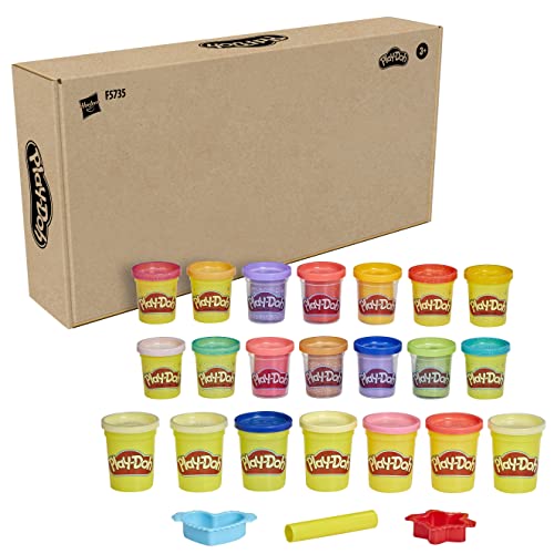 Play-Doh Bunt und Fröhlich Vielfalt Pack mit 21 Dosen, darunter Glitzerknete und Schimmerglanzknete, für Kinder ab 3 Jahren (Amazon Exclusive)