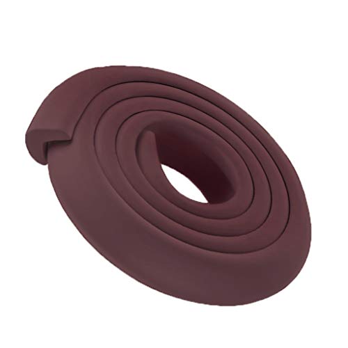 AnSafe Kantenschutz, 2 Meter hochelastische Verschlüsselung Weich, ungiftig und geschmacksneutral mit 4 Meter doppelseitigem Klebeband (Color : Brown, Size : High-elastic)