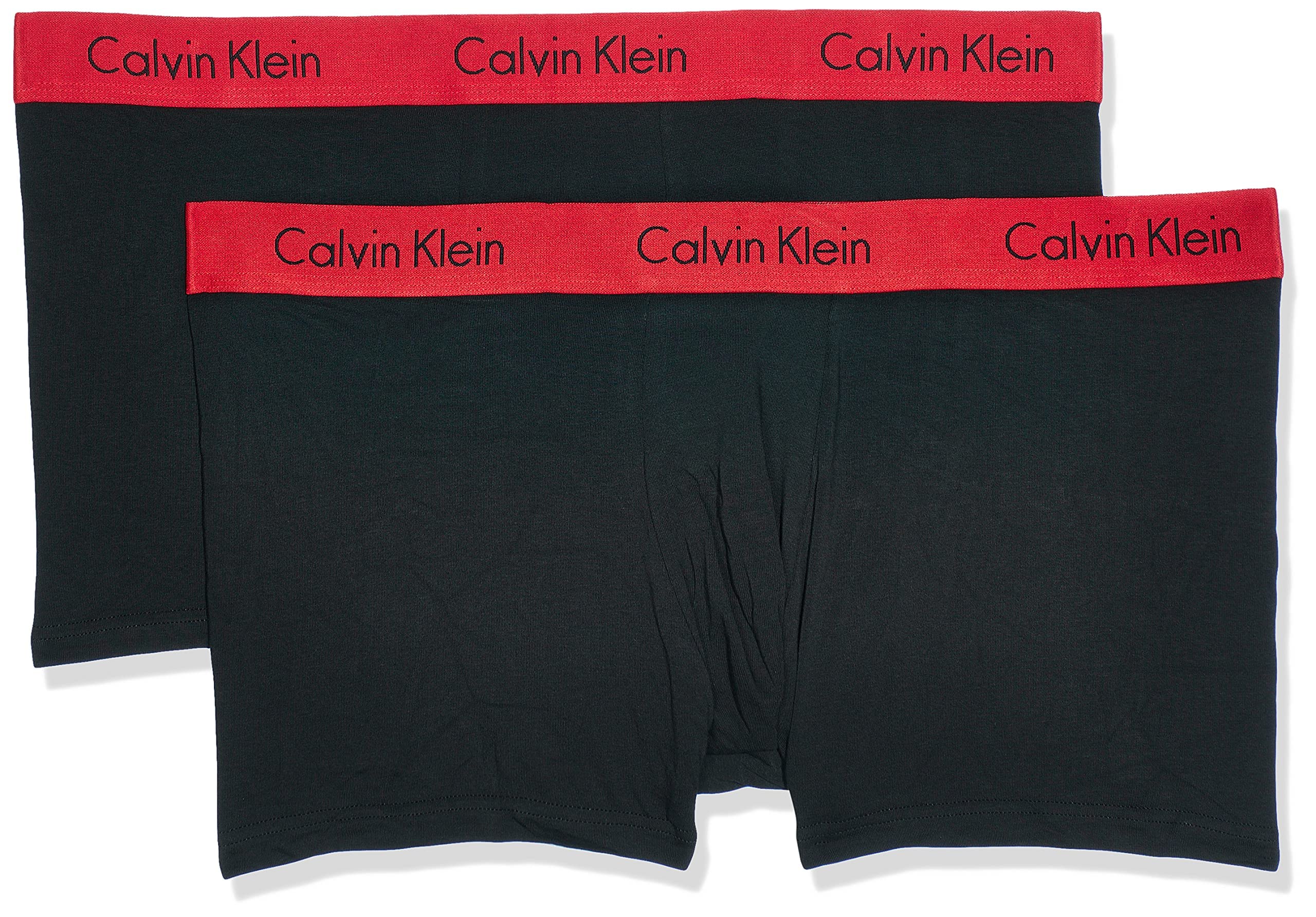 Calvin Klein Herren Trunk 2pk Boxershorts, Black W Impact Wb, S