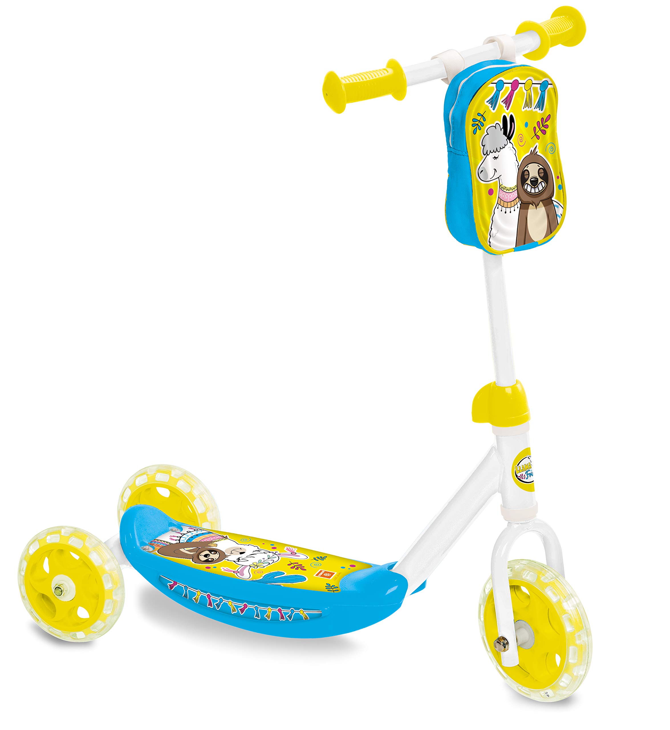 Mondo Toys – My First Scooter Lama & Friends – Scooter für Baby/Mädchen, 3 Räder, inklusive Aufbewahrungstasche – 28577