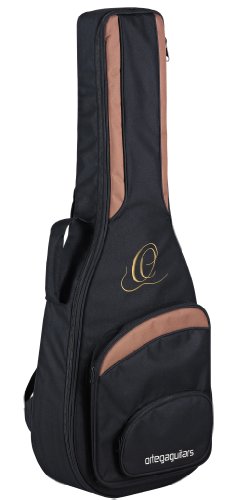 Ortega Guitars ONB12 hochwertige Konzertgitarren Tasche 1/2 Größe mit Rucksackgarnitur schwarz