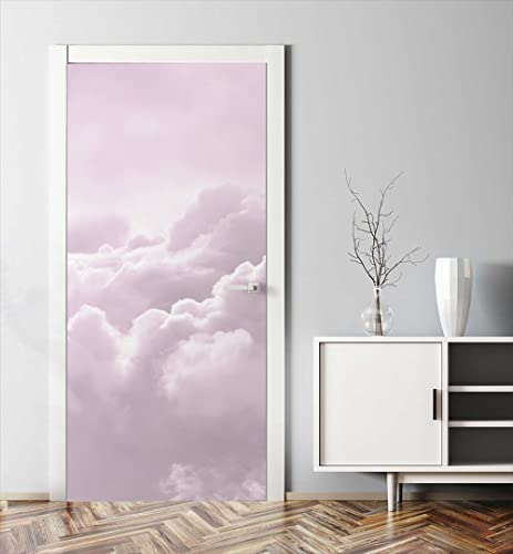 MyMaxxi | Tür bekleben mit Türtapete Selbstklebend 90x200 Wolken rosa |Tür verschönern mit Türfolie | Türaufkleber XXL Aufkleber Folie | Türposter Türklebefolie für jedes Zimmer -
