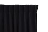 LIFA LIVING 1x Blickdichter Vorhang mit Haken in Schwarz, 250 x 150 cm Verdunkelungsvorhang, Vorhang für Schlafzimmer, Wohnzimmer