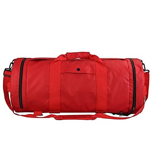 Sporttasche，Gym Bag Messenger Bag Große Kapazität Gepäckpackung Trockene nasse Trennung Sport Fitness Bag (Color : Red)