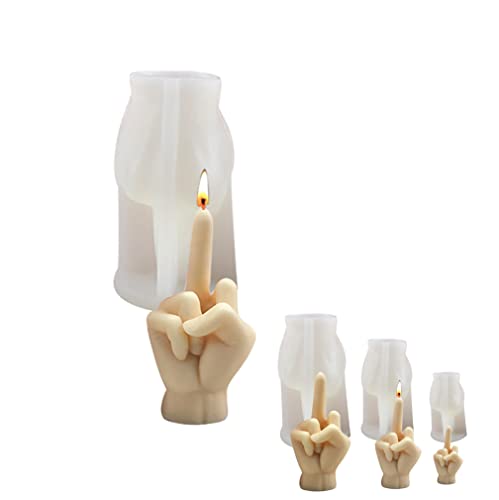 Mittelfinger-Kerzenformen, 3D-Silikonharzform für Duftkerzen, Seife, Wachs, Kuchenform, Größe M