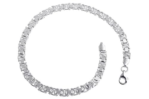 4,6mm flaches Königskette Armband - echt 925 Silber, Länge 16cm