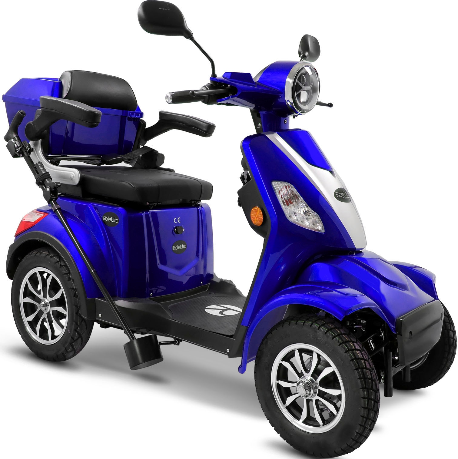 Rolektro E-Quad 25 V.3 Pro Blau mit Lithium Akku - Elektromobil 4-Rad 1000W Elektroroller - 50km Reichweite - Seniorenmobil mit Zulassung
