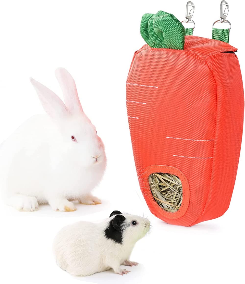 Kaninchen-Heu-Futterbeutel für Käfig, Meerschweinchen, Timothy-Heuspender, Aufbewahrung, zum Aufhängen, groß, weniger Abfall für Hasen
