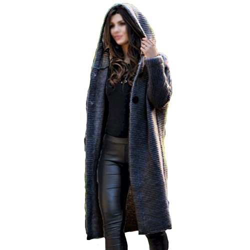 Yokbeer Winterjacke Damen Überwurf Gestrickte Dicke Strickcardigan Langen Mantel Jacke Tops Strickjacke Damen Lang Cardigan Grobstrick Winterjacke Grobstrickjacke Strickpulli Bolero Langarm