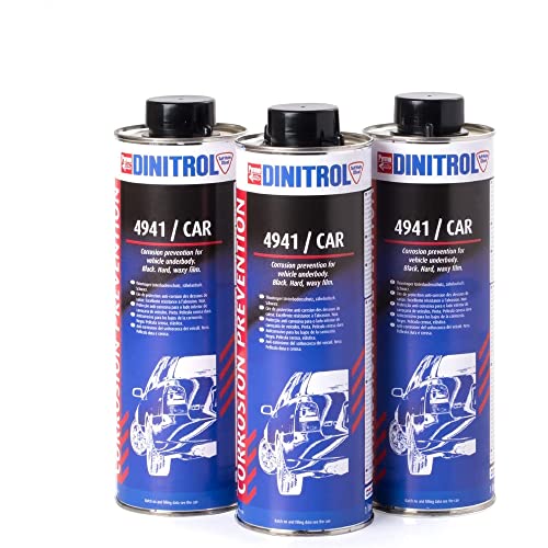 Dinitrol® 4941 schwarze Unterboden-Chassis, selbstheilende Wachsschutzbeschichtung, 3 x 1 Liter Kanister (Schutzart Schraubverschluss)