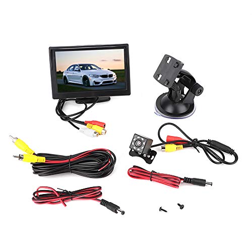 Auto Monitor TFT LCD 2CH Videoeingang Rückfahrkamera mit 8LEDs Nachtsicht wasserdichte Kamera 5 Zoll