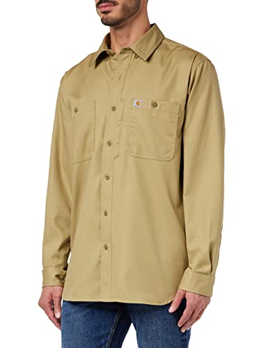 Carhartt Herren Rugged Professional Long Sleeve Shirt Work Utility Hemd, Dunkles kaki, XX-Large