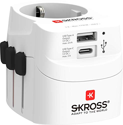 SKROSS Universal-Reisestecker mit USB & USB C