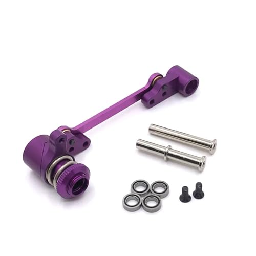 UNARAY Passend for WLtoys 144010 144001 144002 124016 124017 124018 124019 RC-Automobil, Metall-Upgrade-Teile, Lenkgruppenmontage (Size : Purple)