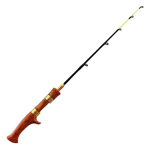 Angelrute Teleskop EIS Winter Angelrute Outdoor Sport Mini Feeder Holzgriff Angelrute Winter Angelrute EIS Angeln Reel Angel-Combos (Color : Straight Handle)