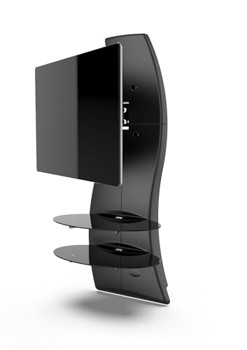 Meliconi Ghost Design 2500 Rotation Matt Schwarz Wandhalterung für Fernseher von 32 bis 65 Zoll Vesa 200, 300, 400 mm