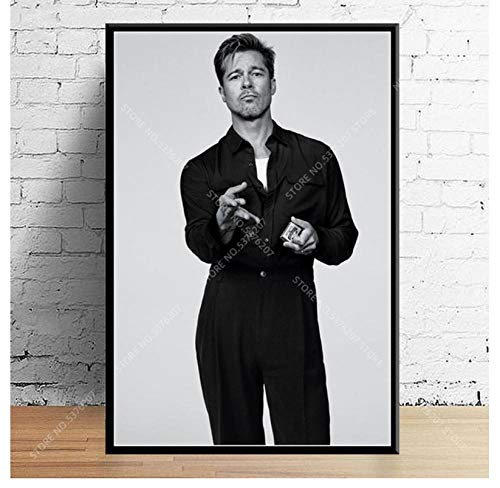 ZOEOPR Leinwand Poster Brad Pitt Poster Filmstar Poster Schauspieler Schöne Wandkunst Leinwand Malerei Home Decoration Poster und Drucke 50 * 70Cm No Frame