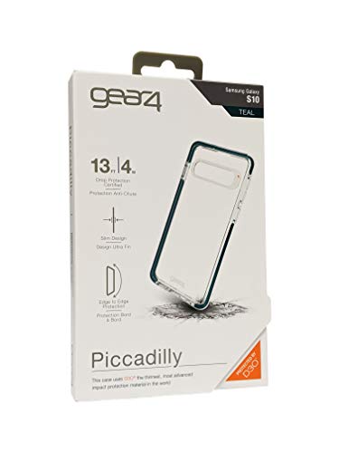 Gear4 Piccadilly transparente Handyhülle mit verbessertem Stoßschutz [D3O-geschützt], schlankes, Robustes Design Kompatibel mit Galaxy S10 – Teal