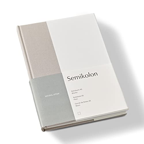 Semikolon (368719) Notizbuch A5 Natural Affair Blanko Desert mit Bucheineneinband, 172 FSC-zertifizierte Seiten Elafin-Papier und Lesezeichen