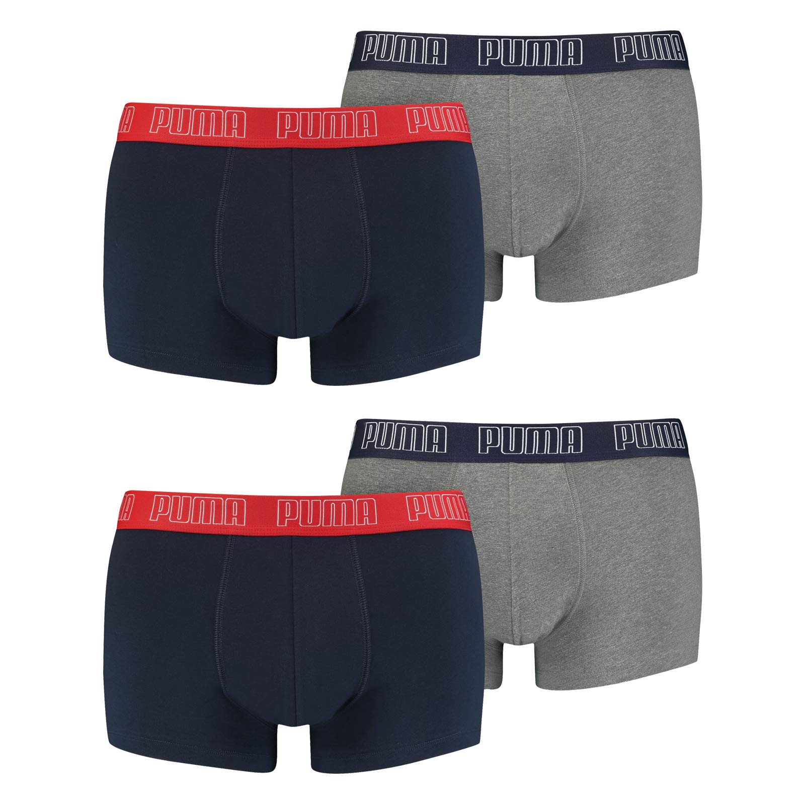 PUMA Herren Shortboxer Unterhosen Trunks 4er Pack, Wäschegröße:L, Artikel:-006 Blue/Grey Melange