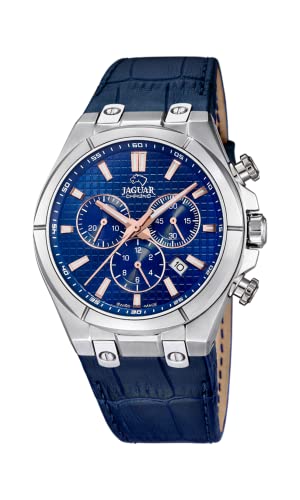 JAGUAR Herren Uhr Elegant J696/2 Leder Armbanduhr Daily Classic blau UJ696/2