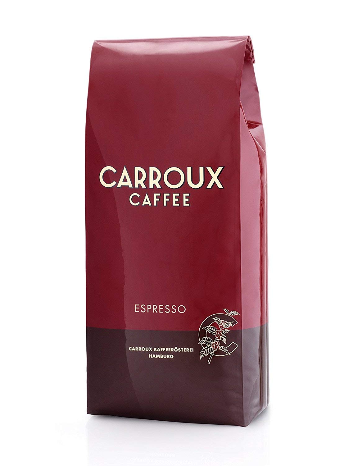 CARROUX Kaffeebohnen Espresso 1kg Pack - Feinster Premium Kaffee - Für Kaffeevollautomat u. Siebträgermaschine - Ganze Bohnen frisch geröstet