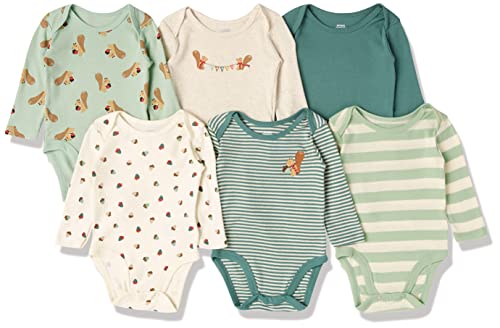 Amazon Essentials Baby Long-Sleeve Bodysuits Kleid, Elfenbein, Wald, 18 Monate