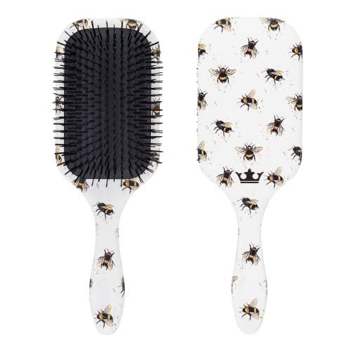 Denman Tangle Tamer Ultra (Bee) Detangling Paddle Brush for Curly Hair and Black Natural Hair - Use with Both Wet & Dry Hair, D90L