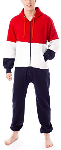 Juicy Trendz® Herren Onesie Overall Trainingsanzug Jogginganzug Einteiler Muster Jumpsuit, A4-navy, S