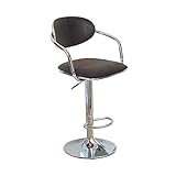 Cylficl 带 手臂 和 背部 的 Retor 人造 皮革 工作 凳 可调 气 举, 椅子 360 ° 转椅 (Color : Retor Black, Size : 38.5cm)