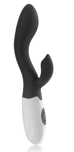 Deluxe G Spot Silikon Vibrator für Sie mit extra Klitorisarm, black Sonderedition, von Venize
