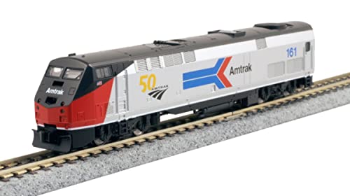 Kato USA Model Train Products N GE P42 Amtrak Phase I #161 w/ 50th Anniversary Logo, Platinum Mist, Rot, Schwarz (176-6036)