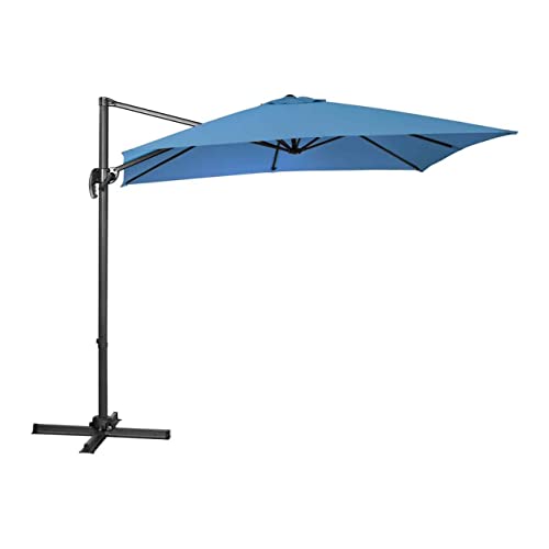 Uniprodo Ampelschirm Uni_Umbrella_2SQ250BL Gartenschirm (rund, Ø 250 cm, drehbar, blau)