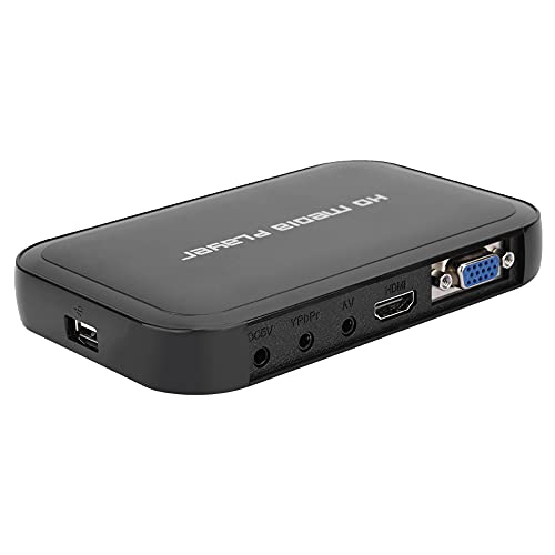 Denash 1080P Mini HDMI Multimedia Player, M3 Full-HD Netzwerk Video Hard Disk Player HDMI Digital Media Player HDMI/AV/VGA Ausgang mit Fernbedienung
