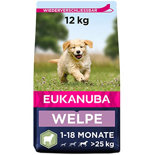 Eukanuba Premium Hundefutter mit Lamm & Reis, Trockenfutter für sensible Welpen (1 x 12 kg)