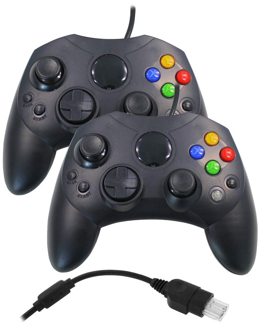 Eaxus® 2er Set Shock Gamepad Geeignet für Xbox Classic. Ergonomischer Controller für Original Xbox (2001). Nicht kompatibel mit Xbox 360 und Xbox One
