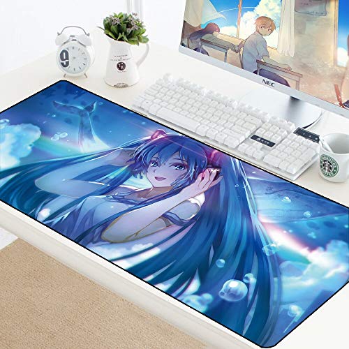 BILIVAN Anime Mauspad Gamer Gaming Hatsune Miku Mousepad Keyboard Mats Grande Desk Protector Pad (700 x 300 x 3 mm, 2)