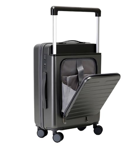 IRYZE Koffer Reisekoffer 3-Gang-Einstellhebel Für Gepäck, Großes Fassungsvermögen, Handgepäck, Vorderöffnung Trolley Boardcase (Color : A, Size : 20inch)