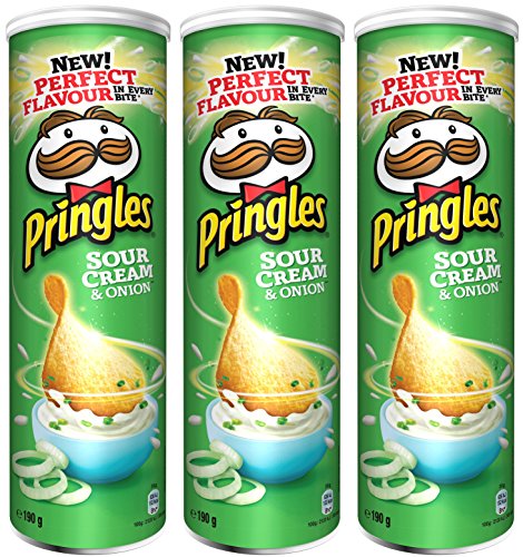 Pringles Sour Cream and Onion Crisps 190 gr. - 3-er Pack